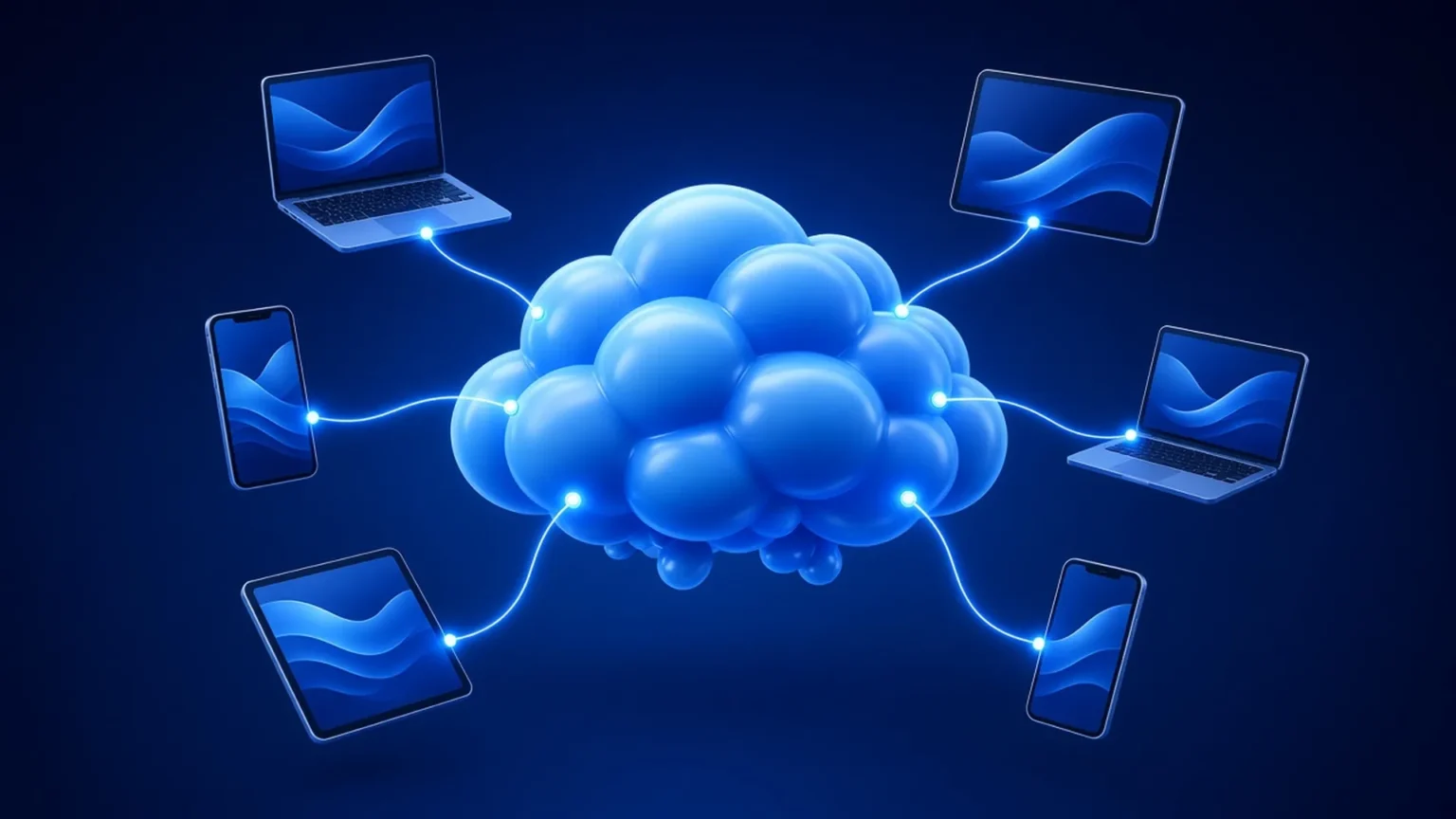 Computer Quest Microsoft 365 & Cloud Solutions – laptops, tablets and phones connected to the cloud
