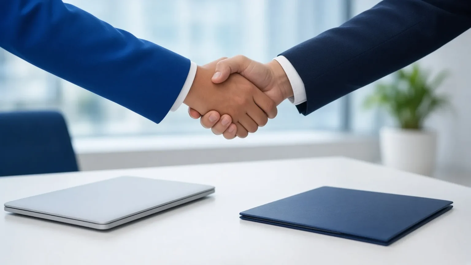 Computer Quest IT Provider Transition Services – handshake marking a smooth switch to a new IT partner